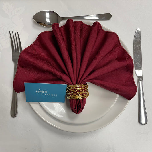 Burgundy Damask Rose Napkin