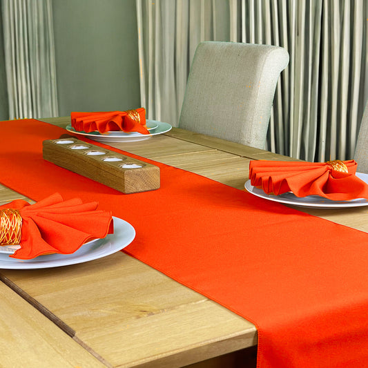 Amber Table Runner and matching Napkins in Soft Polyester Fabric