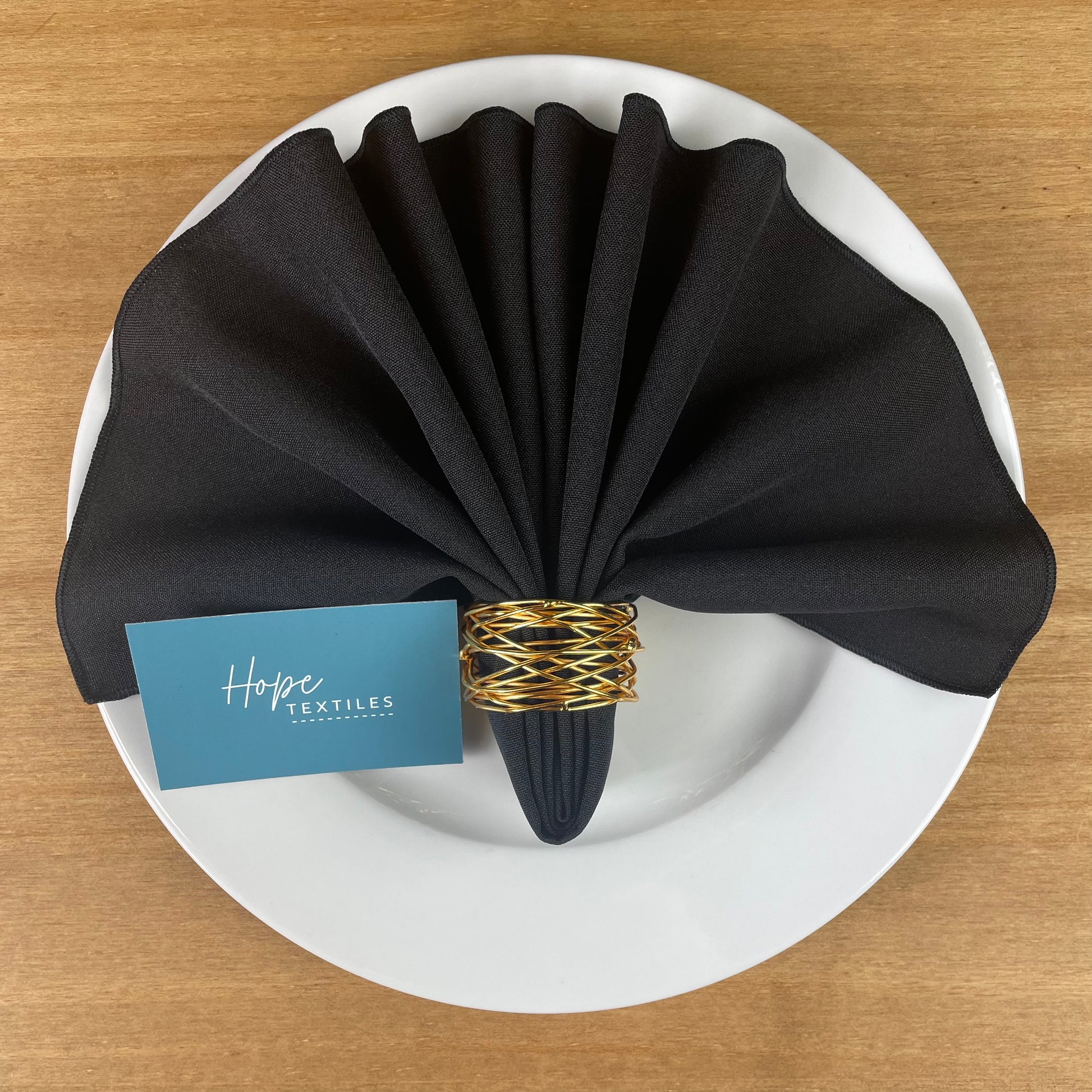 Black Napkins in Soft Polyester Fabric