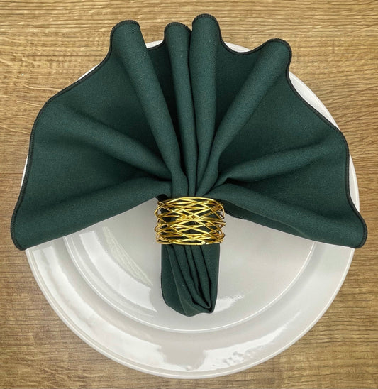 Bottle Green Plain Fabric Napkin