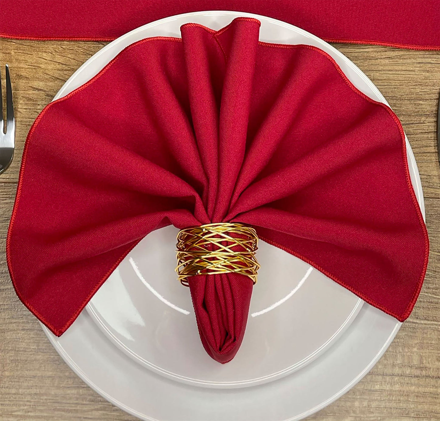 Cherry Red Plain Fabric Napkin