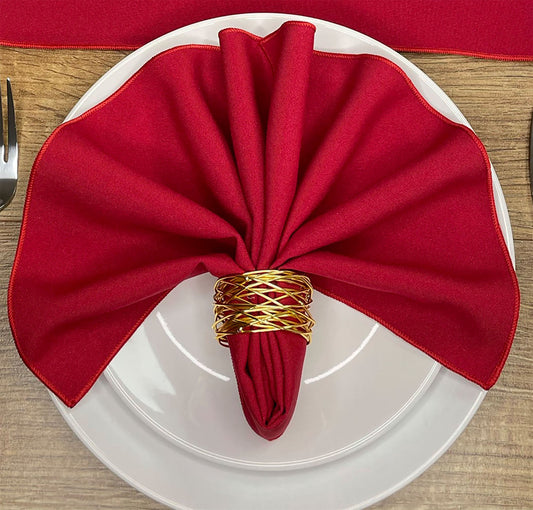 Cherry Red Plain Fabric Napkin