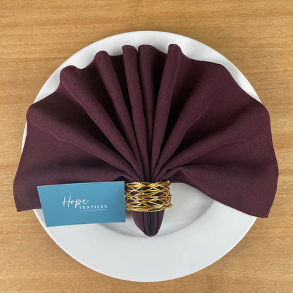 Dark Burgundy Table Runner and Napkin Set