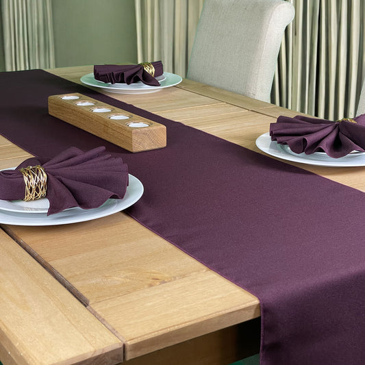 Dark Burgundy Table Runner and Napkin Set