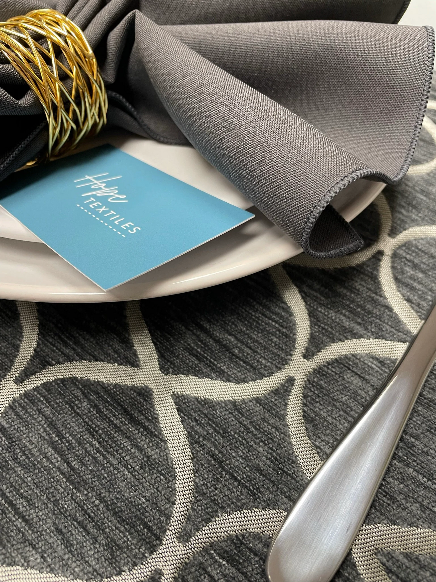 Dark Grey Geometric Table Place Mat