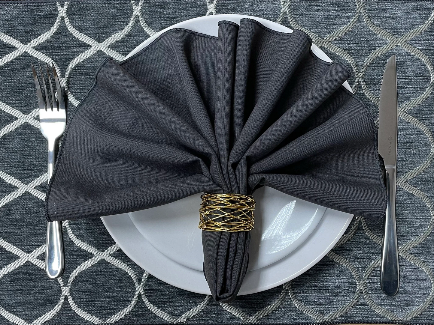 Dark Grey Geometric Table Place Mat