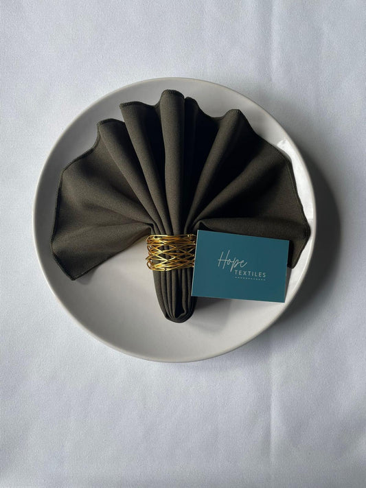 Dark Olive Plain Fabric Napkin