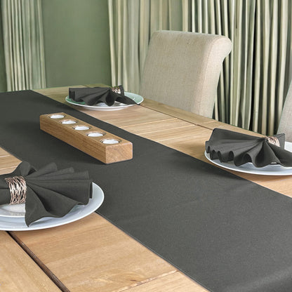 Dark Grey Table Runner and Napkin Set