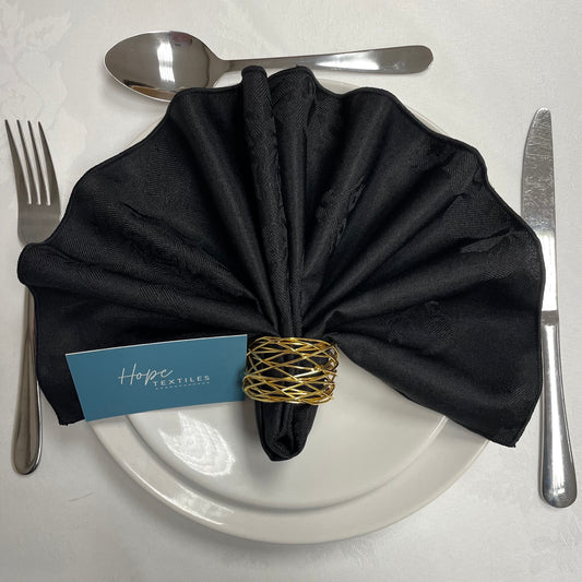 Black Damask Rose Napkin