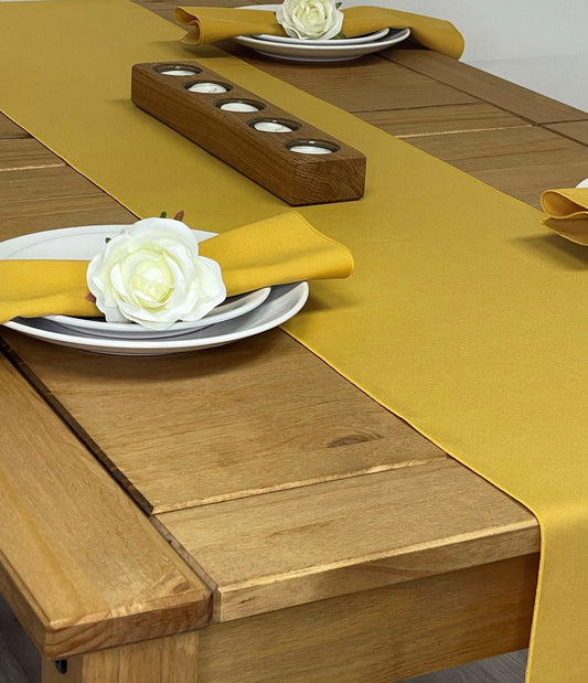 Mustard polyester table runner