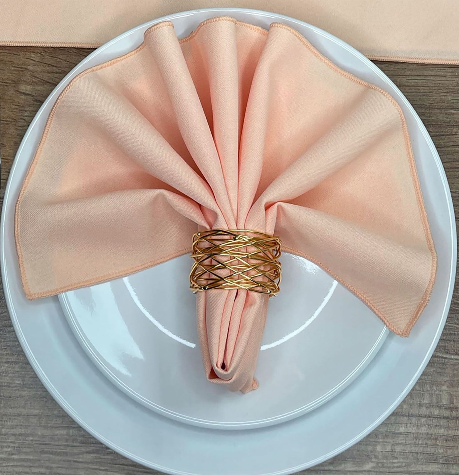 Peach Plain Fabric Napkin