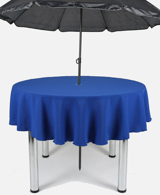 Royal Blue Plain Patio Garden Round Tablecloth