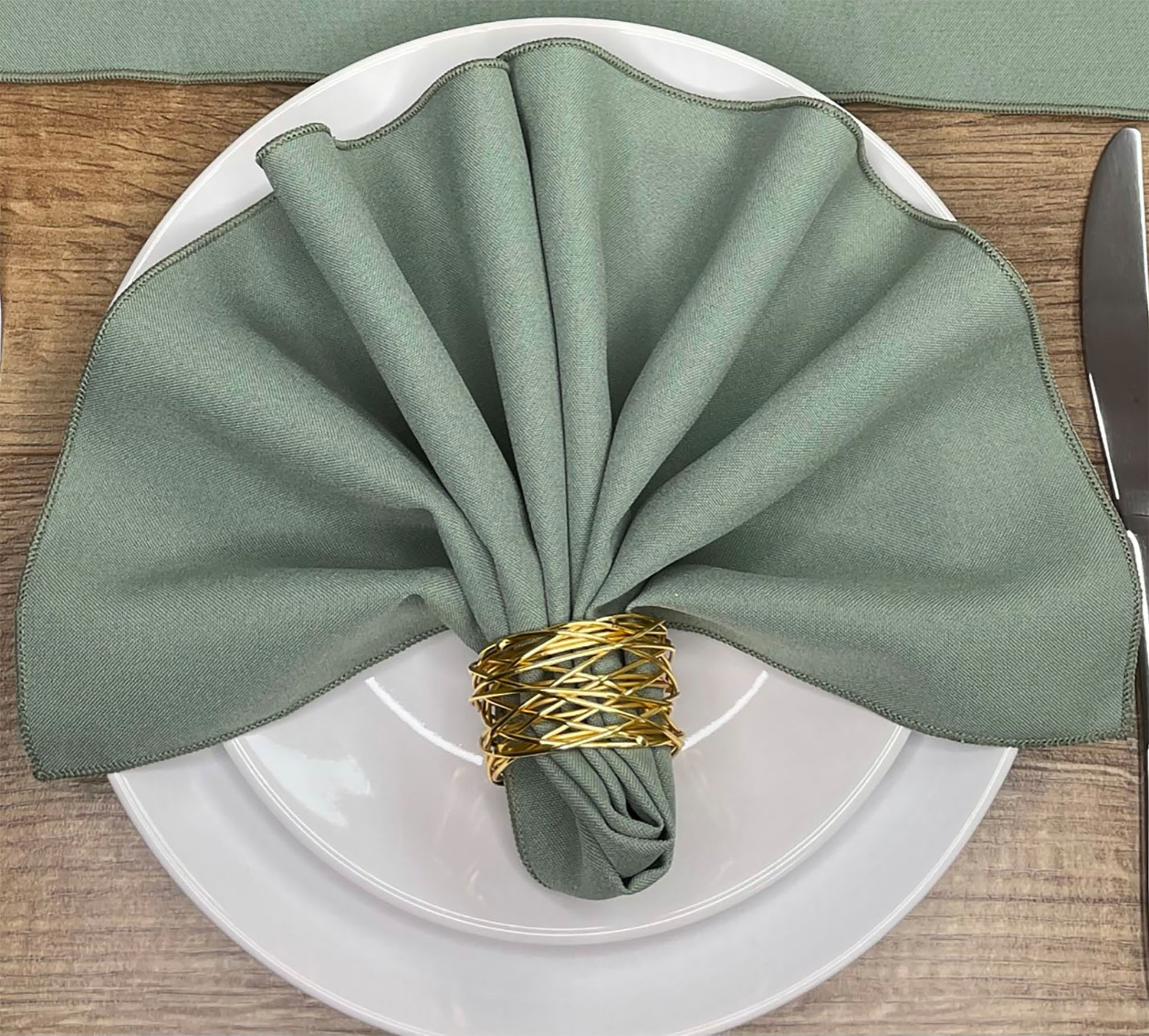 Sage Green Polyester Napkin