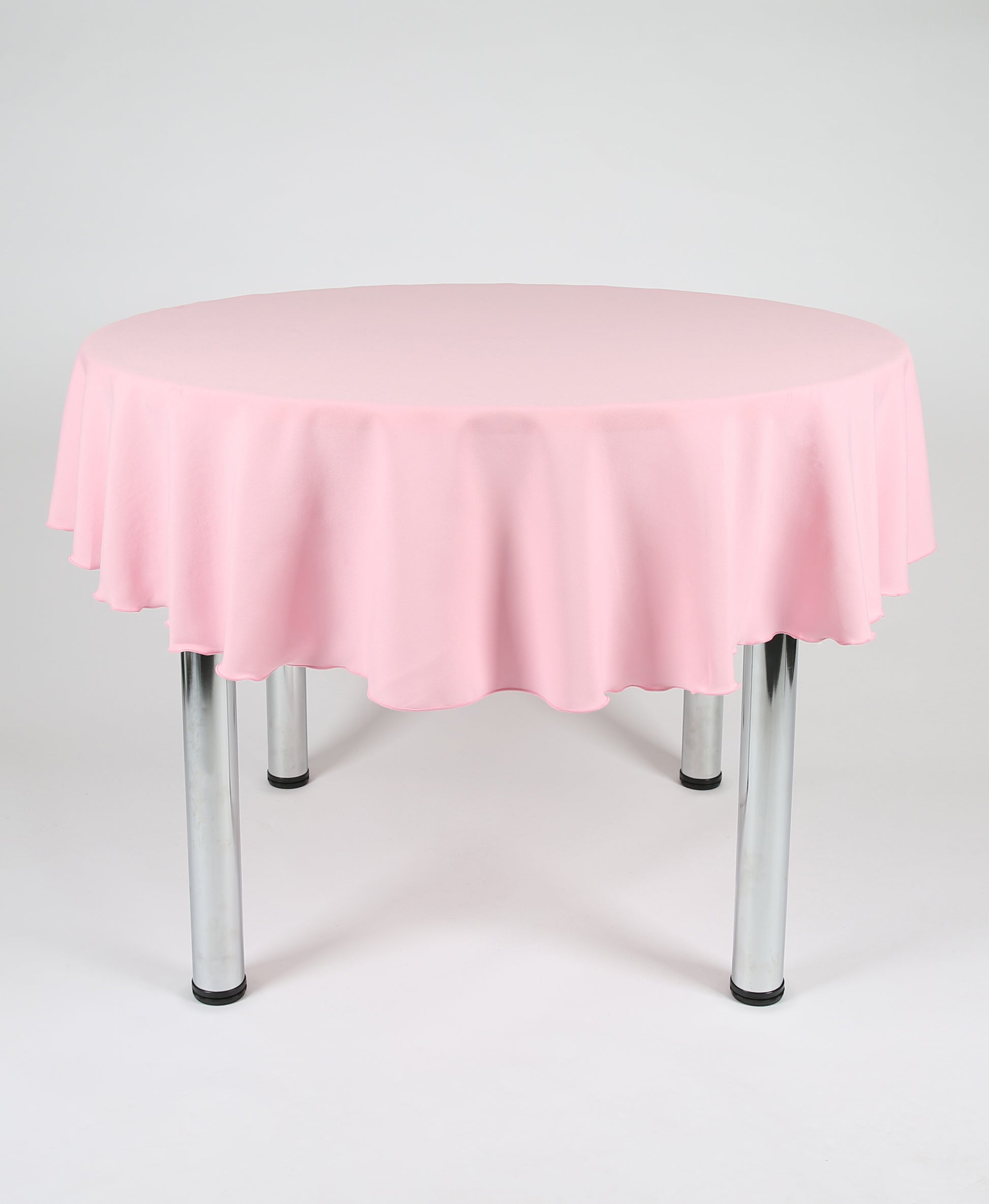 Baby Pink Large Round Tablecloth with a Centre Join