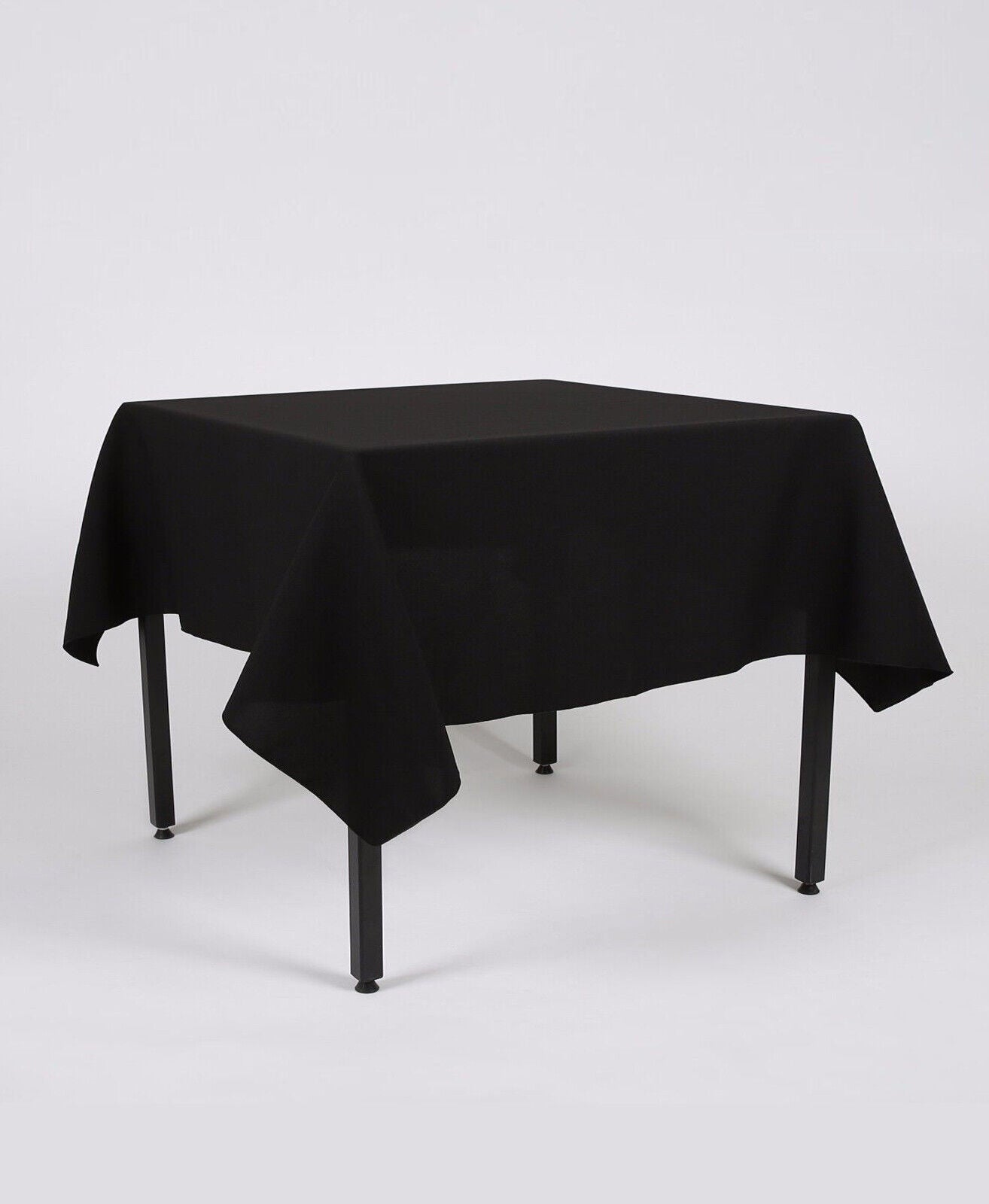 Black Cotton Look Rectangle Tablecloth