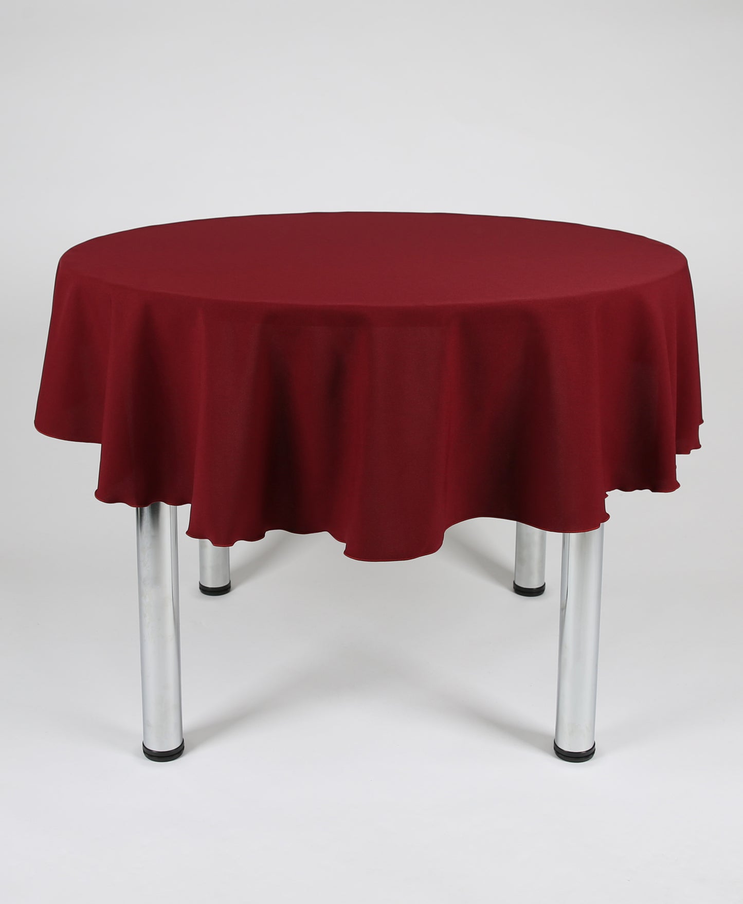 Burgundy Cotton Look Round Plain Tablecloth