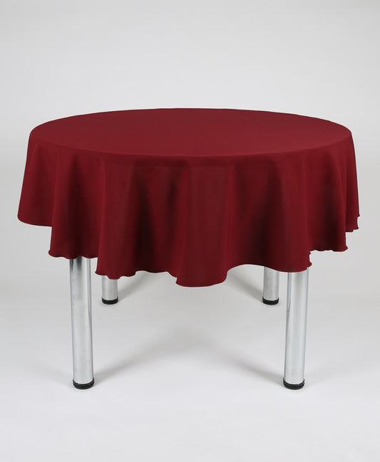 Burgundy Large Round Tablecloth with a Centre Join