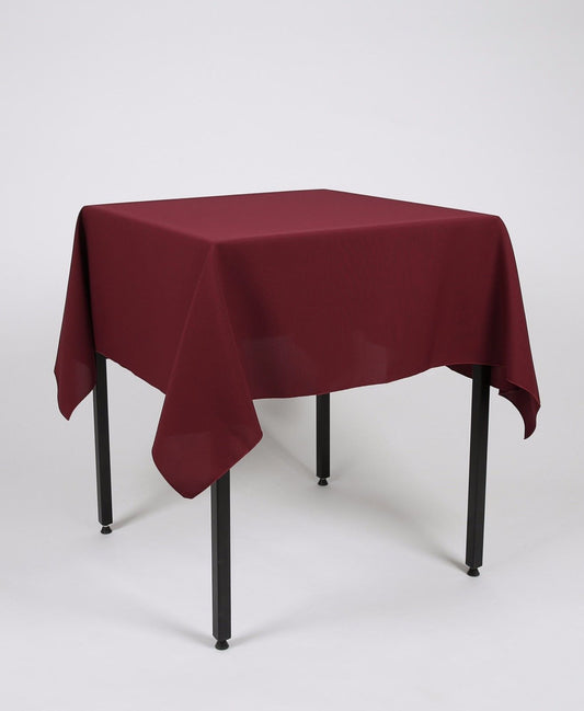 Burgundy Cotton Look Square Tablecloth