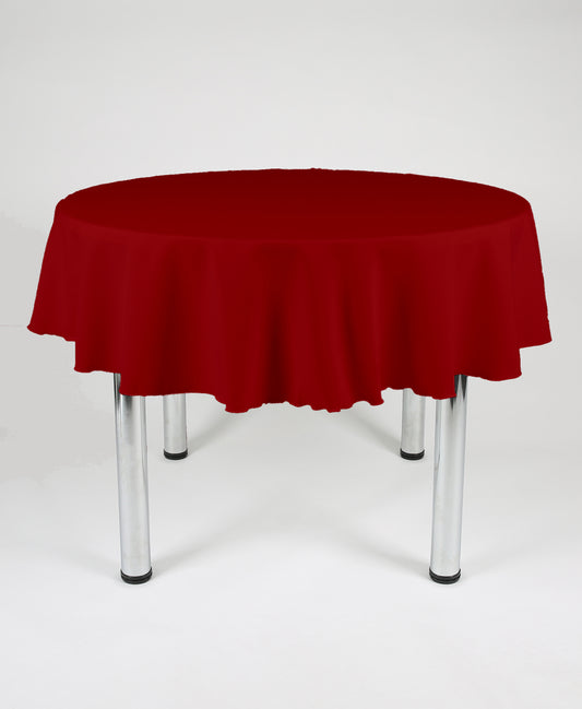 Cherry Red Large Round Tablecloth with a Centre Join