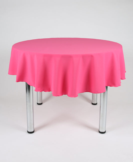 Große, runde Tischdecke in Hot Pink mit Seitennähten