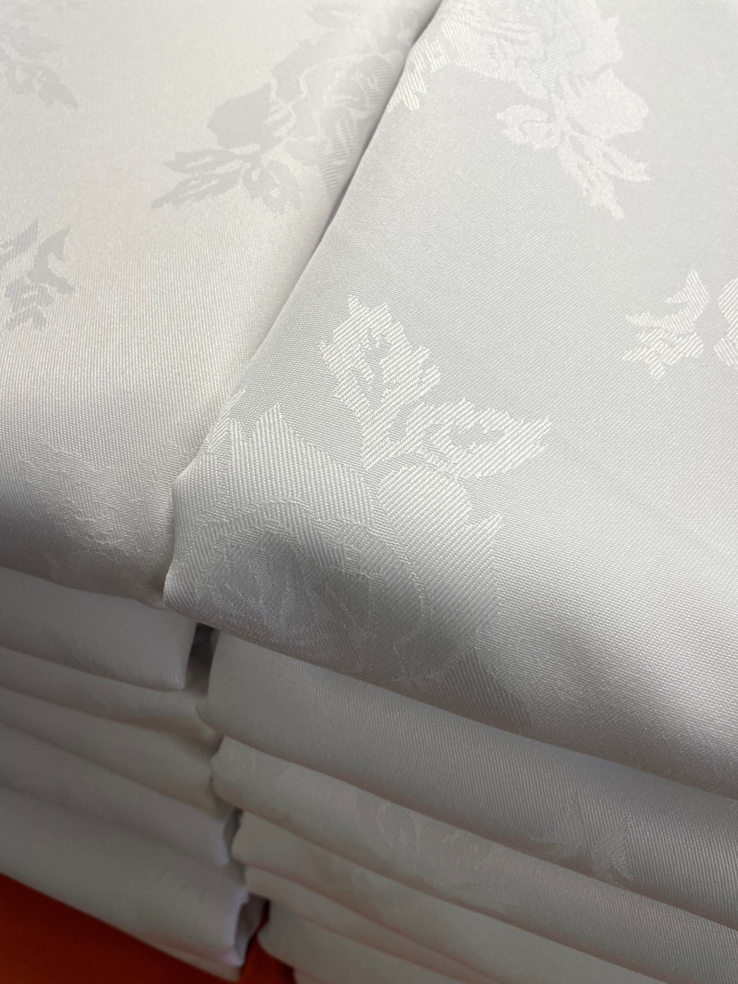 Ivory Damask Rose Square Tablecloth