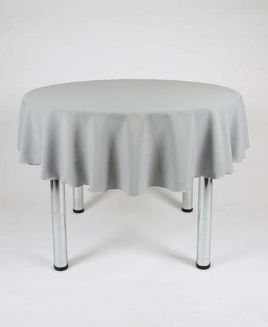 Silver Large Round Tablecloth with a Centre Join