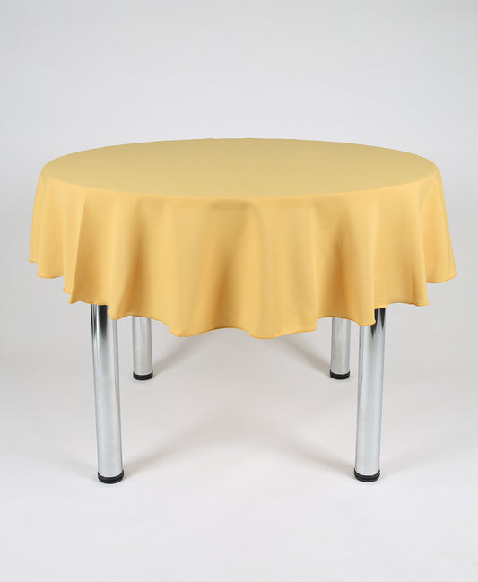 Mustard Large Round Tablecloth with a Centre Join