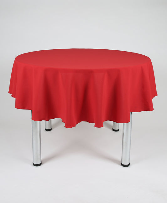 Red Large Round Tablecloth with a Centre Join