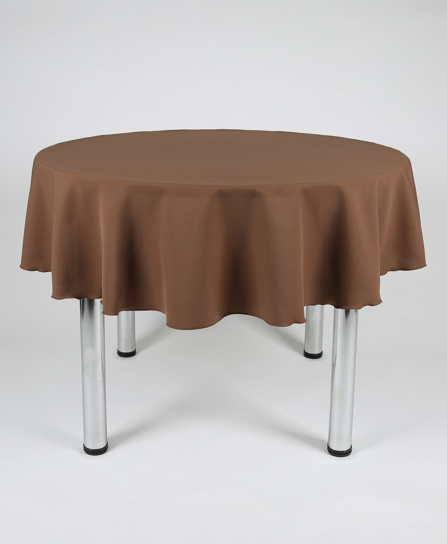 Brown Large Round Tablecloth with Side Joins