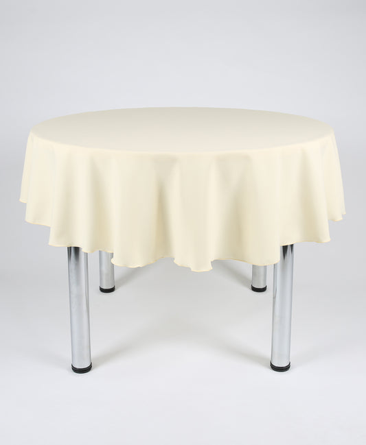 Vanilla Large Round Tablecloth with a Centre Join