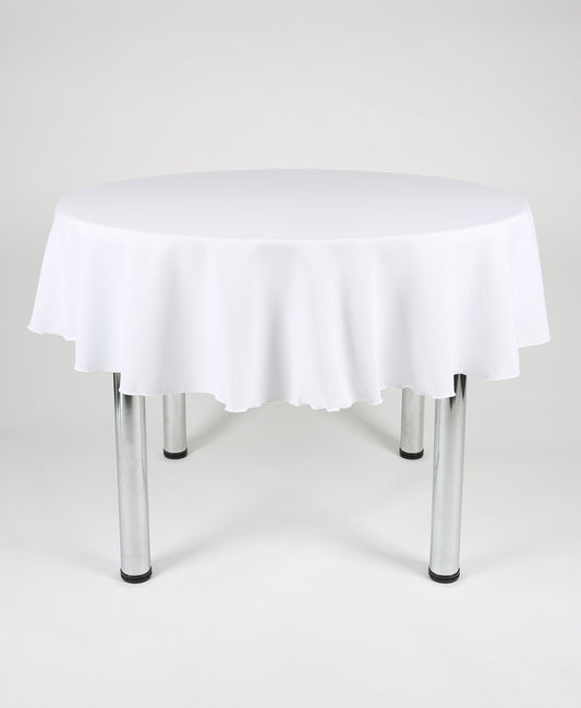 White Large Round Tablecloth with a Centre Join