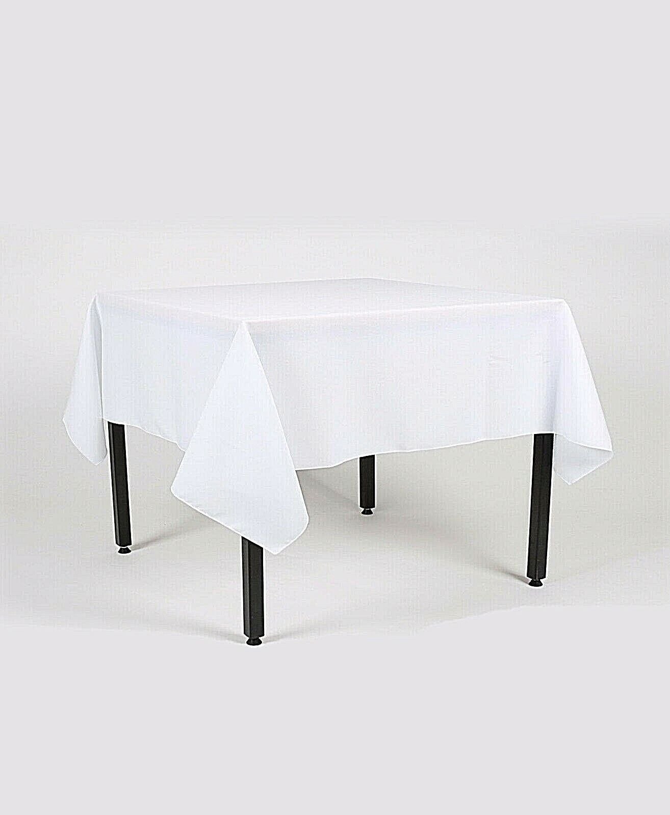 White Cotton Look Rectangle Tablecloth