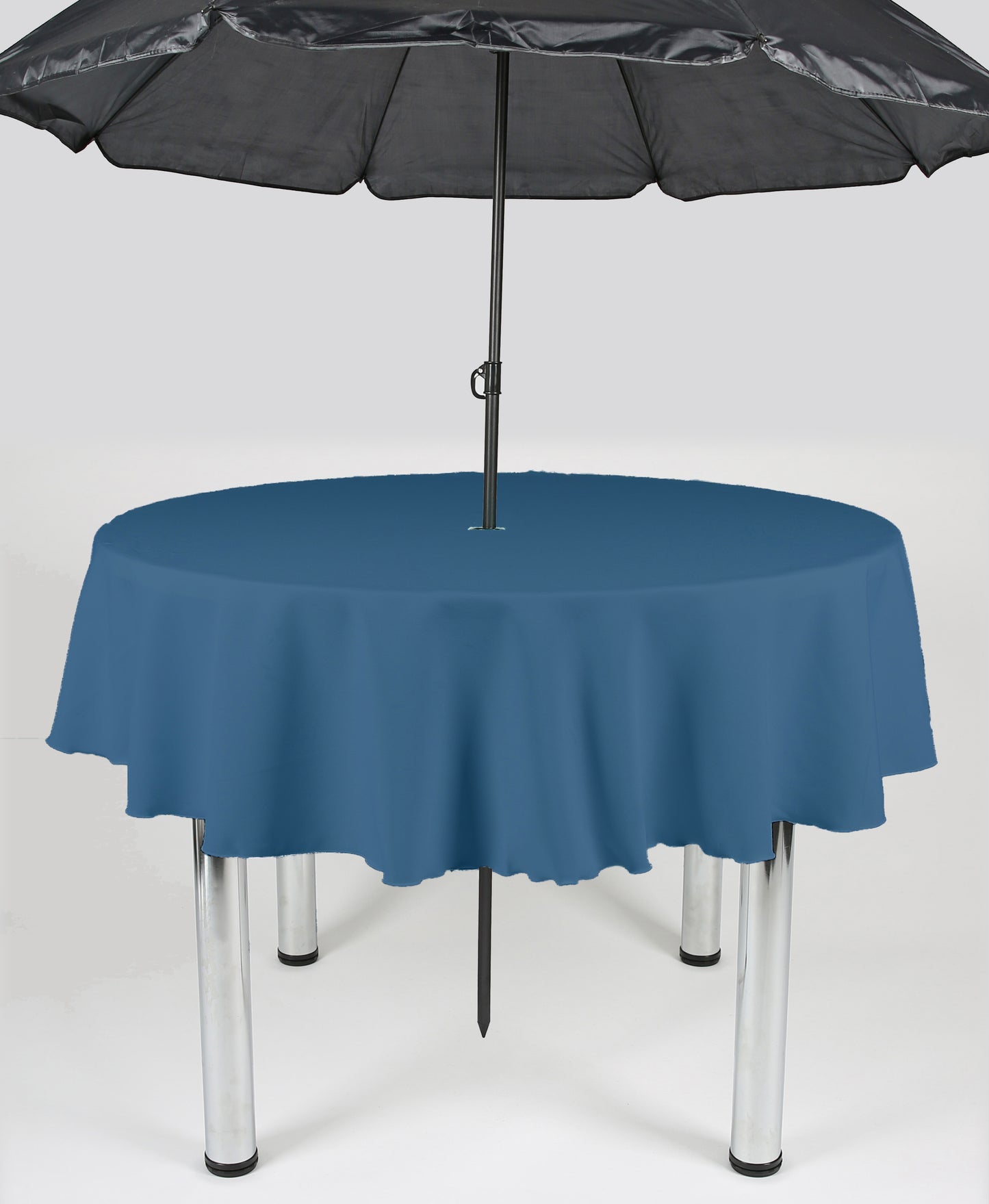 Airforce Blue Plain Patio Round Tablecloth