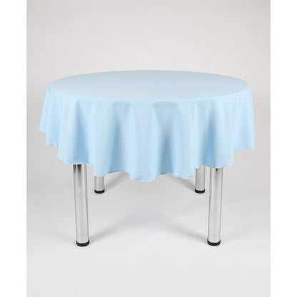 Baby Blue Round Plain Tablecloth - Extra Wide