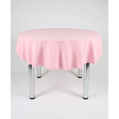 Baby Pink Round Plain Tablecloth - Extra Wide