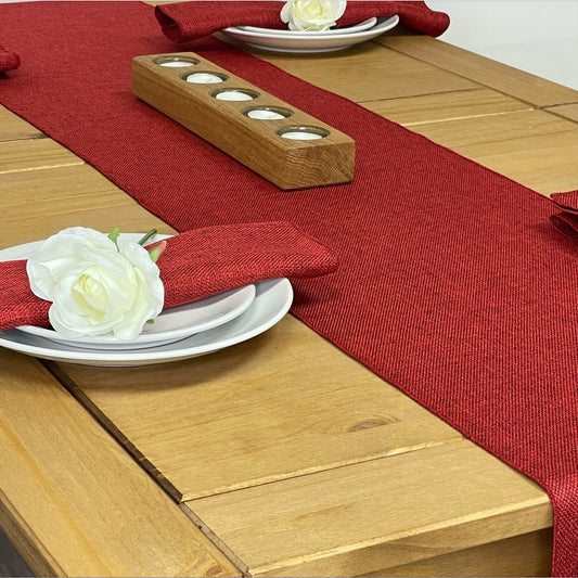 Salisbury Table Runner & Napkin Set in Blaze Red