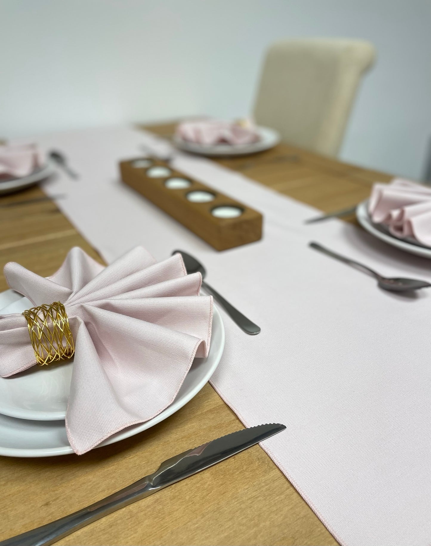 Blush Pink Cotton Napkin and Runner Set