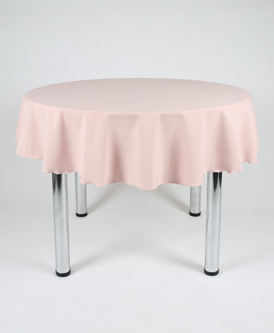 Blush Plain Pink Round Tablecloth