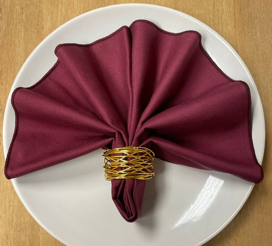 Burgundy Plain Cotton Napkin (Pack of 4)