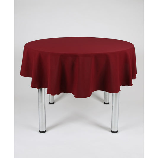 Burgundy Round Plain Tablecloth - Extra Wide  Suitable for weddings, parties, christenings.