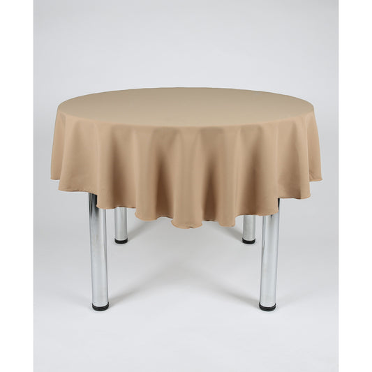 Camel Round Plain Tablecloth - Extra Wide Suitable for weddings, parties, christenings.