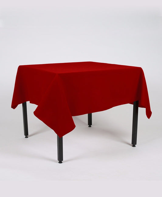 Cherry Red Rectangle Plain Tablecloth - Extra Wide