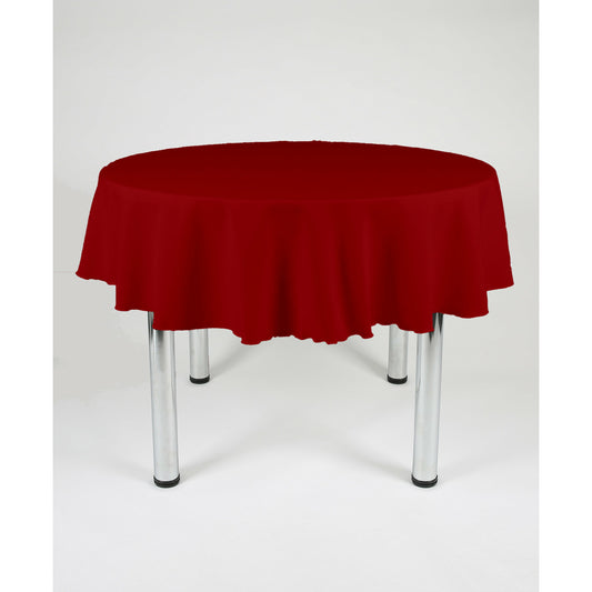 Cherry Red Round Plain Tablecloth - Extra Wide Suitable for weddings, parties, christenings.