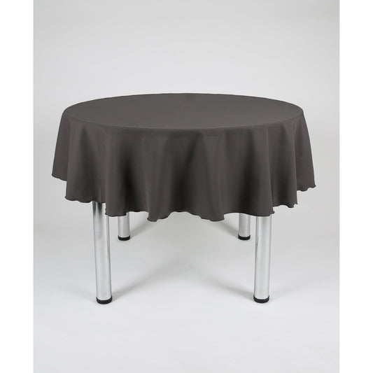 Dark Grey Round Plain Tablecloth - Extra Wide. Suitable for weddings, parties, christenings.