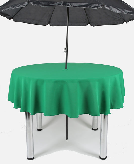 Emerald Green Plain Patio Round Tablecloth