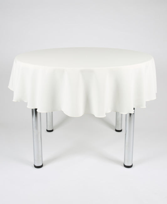 Ivory Plain Round Tablecloth