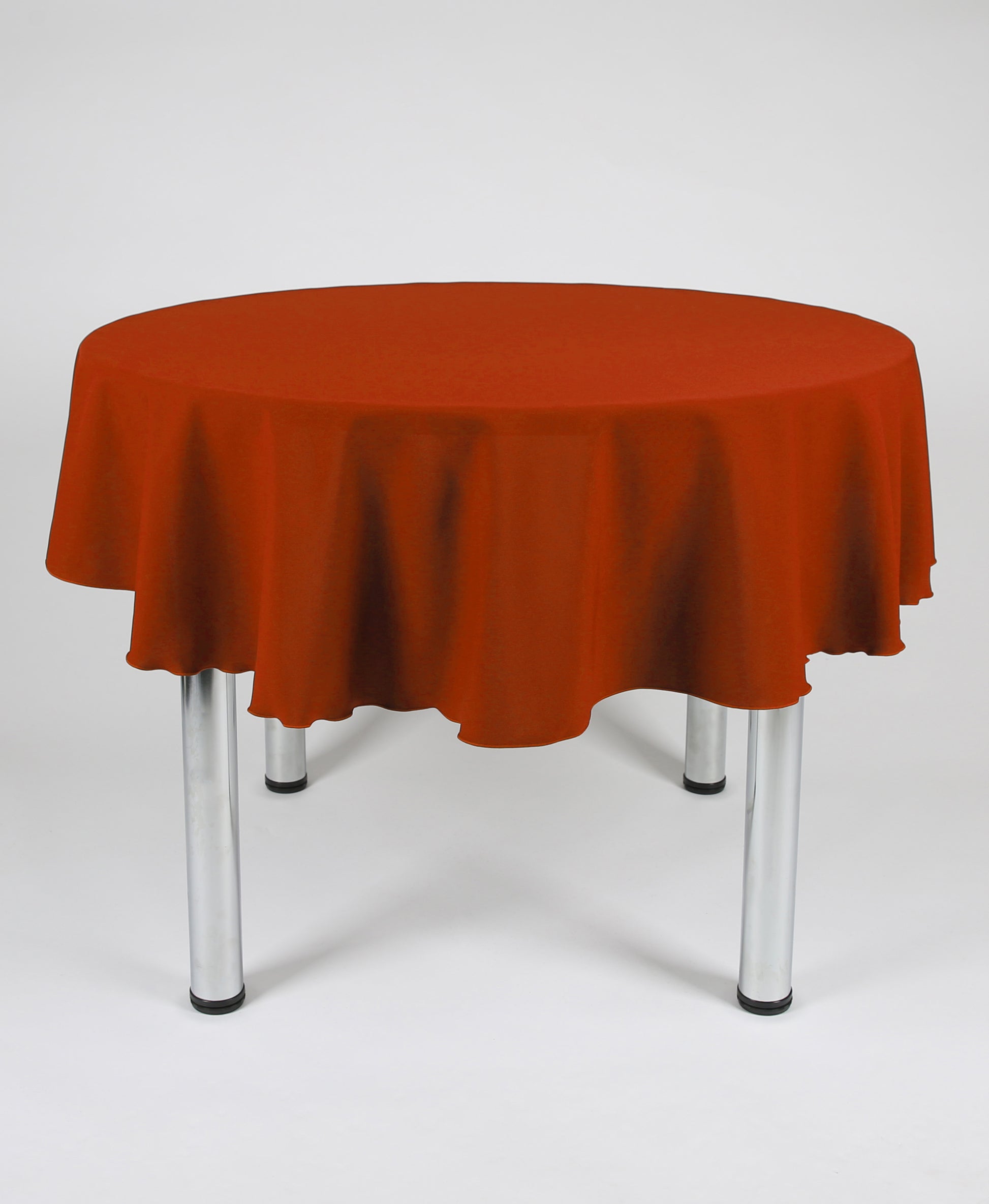 Rust Plain Round Tablecloth