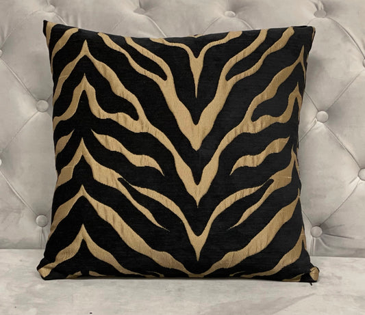  Tiger Print Black Cushion Cover 50 Polyester 50 Viscose