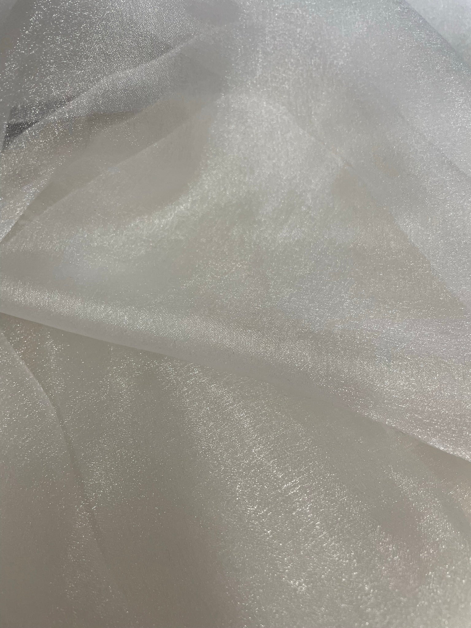 White Plain Dye Organza Fabric