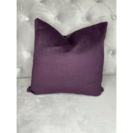 Soft Velvet Cushion Cover - Aubergine